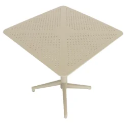 Sunnydaze Decor Sunnydaze 28" Square Plastic All-Weather Commercial-Grade Indoor/Outdoor Patio Dining Table With Foldable Design, Tan -Sunnydaze Decor GUEST 49036e87 6dee 4aec 9978 5a82bc36a034