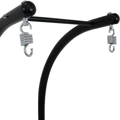 Sunnydaze Decor Sunnydaze Indoor/Outdoor Deluxe Powder-Coated Steel U-Shaped Hanging Egg Chair Loveseat Stand - 76" - Black 4 Sunnydaze Decor Sunnydaze Indoor/Outdoor Deluxe Powder-Coated Steel U-Shaped Hanging Egg Chair Loveseat Stand - 76" - Black - Image 2