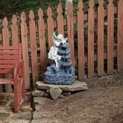 Sunnydaze Decor Sunnydaze Outdoor Solar Powered Angel Falls Water Fountain With Battery Backup And Submersible Pump - 27" -Sunnydaze Decor GUEST 49bba549 192c 4815 948c 8466e14eb3bc