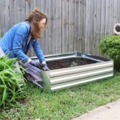 Sunnydaze Decor Sunnydaze Raised Corrugated Galvanized Steel Rectangle Garden Bed For Plants, Vegetables, And Flowers - 47" W X 11.75" H -Sunnydaze Decor GUEST 4a1f67cf a08c 4b84 b30d 411225e0497d