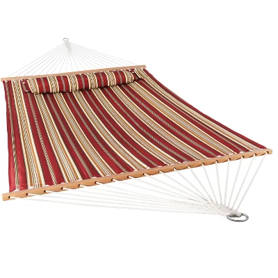 Sunnydaze Decor Sunnydaze Two-Person Quilted Fabric Hammock With Spreader Bars - 450 Lb Weight Capacity 14 Sunnydaze Decor Sunnydaze Two-Person Quilted Fabric Hammock With Spreader Bars - 450 Lb Weight Capacity - Image 12