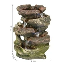 Sunnydaze Decor Sunnydaze Indoor Decorative Calming 5-Step Rock Falls Waterfall Tabletop Water Fountain With LED Lights - 14" -Sunnydaze Decor GUEST 4b04129d 55e0 4ac3 80fe 54d84fda1d5e