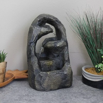 Sunnydaze Decor Sunnydaze Indoor Home Office Decorative Resin Cavernous Rock Tiers Tabletop Water Fountain Feature - 12" 3 Sunnydaze Decor Sunnydaze Indoor Home Office Decorative Resin Cavernous Rock Tiers Tabletop Water Fountain Feature - 12"