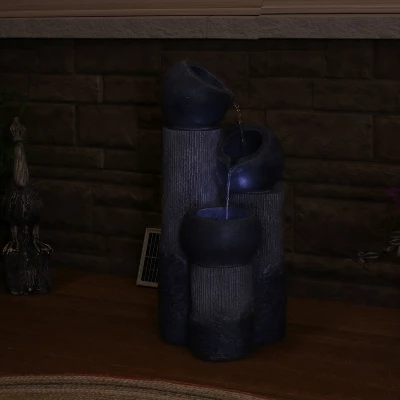 Sunnydaze Decor Sunnydaze Outdoor Solar Powered Polyresin Tiered Cascading Cups Water Fountain With Battery Backup - 29" 10 Sunnydaze Decor Sunnydaze Outdoor Solar Powered Polyresin Tiered Cascading Cups Water Fountain With Battery Backup - 29" - Image 8