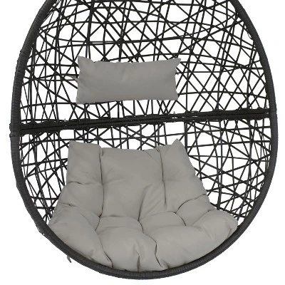 Sunnydaze Decor Sunnydaze Outdoor Resin Wicker Patio Caroline Lounge Hanging Basket Egg Chair With Cushions - 2pc 7 Sunnydaze Decor Sunnydaze Outdoor Resin Wicker Patio Caroline Lounge Hanging Basket Egg Chair With Cushions - 2pc - Image 5