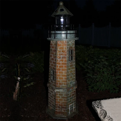 Sunnydaze Decor Sunnydaze Outdoor Backyard Garden Nautical Lighthouse Solar LED Pathlight Statue Figurine - 35" - Brick 8 Sunnydaze Decor Sunnydaze Outdoor Backyard Garden Nautical Lighthouse Solar LED Pathlight Statue Figurine - 35" - Brick - Image 6