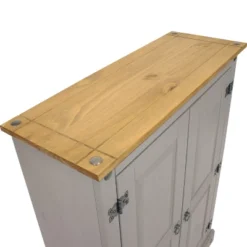 Sunnydaze Decor Sunnydaze 2-Door, 2-Shelf Accent Cupboard - Solid Pine - Gray - 43" H -Sunnydaze Decor GUEST 4eef23b8 71a5 4844 b8e4 e24f90a9f29e