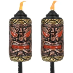 Sunnydaze Decor Sunnydaze Outdoor 3-in-1 Adjustable Height Tiki Face Patio And Lawn Torch Light Set -Sunnydaze Decor GUEST 503b73d8 8ae0 4442 9193 feceecfe9e13