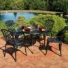Sunnydaze Decor Sunnydaze Outdoor Crossweave Design Black Cast Aluminum Round Patio Dining Furniture Set With Table And Chairs, 5pc -Sunnydaze Decor GUEST 505ffd82 c85f 4e51 8cef 7faff054afdd