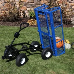 Sunnydaze Decor Sunnydaze Outdoor Lawn And Garden Heavy-Duty Durable Steel Mesh Utility Dump Wagon Cart With Removable Sides -Sunnydaze Decor GUEST 51b92967 ad20 4261 8338 c1271bd2913d