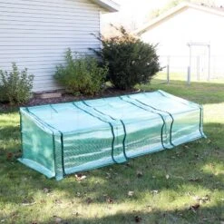 Sunnydaze Decor Sunnydaze Outdoor Portable Slanted Top Plant Shelter Mini Cloche Greenhouse With Zipper Doors - Green 15 Sunnydaze Decor Sunnydaze Outdoor Portable Slanted Top Plant Shelter Mini Cloche Greenhouse With Zipper Doors - Green -Sunnydaze Decor GUEST 51e36669 ae34 4799 90b9 f710c658d18b