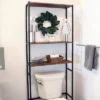 Sunnydaze Decor Sunnydaze 3 Shelf Iron And Veneer Over The Toilet Etagere Bathroom Storage Cabinet Space Saver