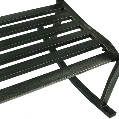 Sunnydaze Decor Sunnydaze Traditional Fleur-de-Lis Design Cast Iron And Steel Outdoor Rocking Chair 10 Sunnydaze Decor Sunnydaze Traditional Fleur-de-Lis Design Cast Iron And Steel Outdoor Rocking Chair - Image 8