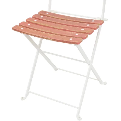 Sunnydaze Decor Sunnydaze Indoor/Outdoor Patio Or Dining Classic Cafe Chestnut Wooden Folding Bistro Chair - Antique Pink - 4pk 6 Sunnydaze Decor Sunnydaze Indoor/Outdoor Patio Or Dining Classic Cafe Chestnut Wooden Folding Bistro Chair - Antique Pink - 4pk - Image 4