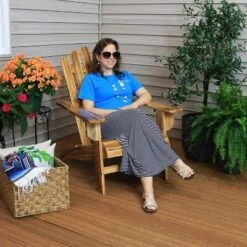 Sunnydaze Decor Sunnydaze Outdoor Natural Fir Wood Rustic Lounge Backyard Patio Adirondack Chair - Light Charred Finish -Sunnydaze Decor GUEST 52f3bb95 cbb2 4524 98ad 868636c76a27