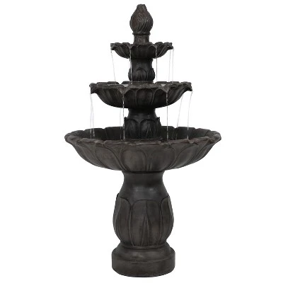 Sunnydaze Decor Sunnydaze 46"H Electric Polystone 3-Tier Classic Tulip Outdoor Water Fountain 13 Sunnydaze Decor Sunnydaze 46"H Electric Polystone 3-Tier Classic Tulip Outdoor Water Fountain - Image 11