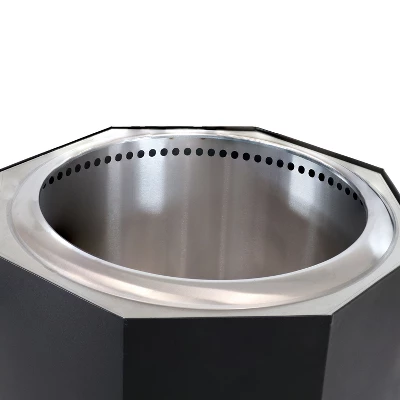 Sunnydaze Decor Sunnydaze Outdoor Wood-Burning Stainless Steel Smokeless Fire Pit For The Backyard - Black - 21.5" 4 Sunnydaze Decor Sunnydaze Outdoor Wood-Burning Stainless Steel Smokeless Fire Pit For The Backyard - Black - 21.5" - Image 2