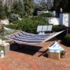 Sunnydaze Decor Sunnydaze Outdoor 2-Person Double Polyester Quilted Hammock With Wood Spreader Bar And 12ft Black Steel Stand -Sunnydaze Decor GUEST 561efcd5 4fc3 4d6b 8e4c d9686f1ade8b