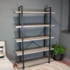 Sunnydaze Decor Sunnydaze 5 Shelf Industrial Style Freestanding Etagere Bookshelf With Wood Veneer Shelves -Sunnydaze Decor GUEST 5620bb1d 16cb 4f40 945c 31824c2fca18