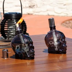 Sunnydaze Decor Sunnydaze Grinning Skull Glass Tabletop Torches -Sunnydaze Decor GUEST 5640b27c 7e61 45e9 9e3c 378834b466f2
