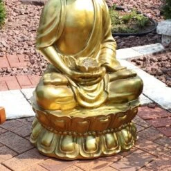 Sunnydaze Decor Sunnydaze 36"H Electric Fiberglass Relaxed Buddha Outdoor Water Fountain With LED Light -Sunnydaze Decor GUEST 5778ed0b 0eaf 4875 af4c dacb6a52b8c0