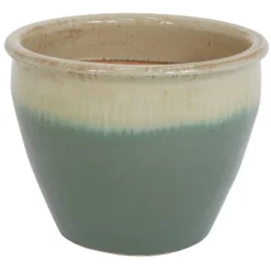 Sunnydaze Decor Sunnydaze Chalet Outdoor/Indoor High-Fired Glazed UV- And Frost-Resistant Ceramic Planter With Drainage Holes - 15" Diameter -Sunnydaze Decor GUEST 58e00284 d960 42fb 8da9 bf7a45de95ea