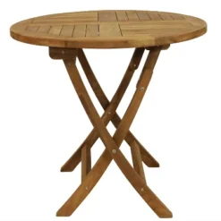 Sunnydaze Decor Sunnydaze Outdoor Solid Teak Wood With Light Stained Finish Round Patio Dining Table - Light Brown -Sunnydaze Decor GUEST 59174ee8 7fb2 4b84 814a 54e9c934b097
