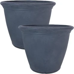 Sunnydaze Decor Sunnydaze Indoor/Outdoor Patio, Garden, Or Porch Weather-Resistant Double-Walled Anjelica Flower Pot Planter - 20" - Sable Finish -Sunnydaze Decor GUEST 5998d7b8 300d 4327 be79 64bafa5e797f