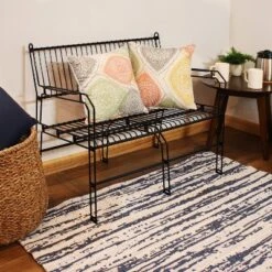 Sunnydaze Decor Sunnydaze Indoor/Outdoor Modern Furniture Steel Wire Patio Bench - Black - 30.75" H -Sunnydaze Decor GUEST 5a389746 f3d6 44a9 a310 3e5d72943862