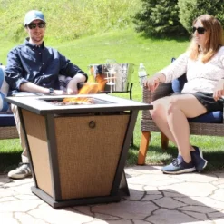 Sunnydaze Decor Sunnydaze Reykir Modern Smokeless Metal Outdoor Fire Pit With Tile Tabletop And Rafa Fabric Sides - 24" H 20 Sunnydaze Decor Sunnydaze Reykir Modern Smokeless Metal Outdoor Fire Pit With Tile Tabletop And Rafa Fabric Sides - 24" H -Sunnydaze Decor GUEST 5a82cf53 408f 4e7d 968d d707cab92ad7