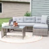 Sunnydaze Decor Sunnydaze Outdoor Longford Patio Sectional Sofa Conversation Set With Cushions And Table - Stone Gray - 3pc 2 Sunnydaze Decor Sunnydaze Outdoor Longford Patio Sectional Sofa Conversation Set With Cushions And Table - Stone Gray - 3pc -Sunnydaze Decor GUEST 5ab3d3d9 2241 4f4a 9ac9 16cafa9b34a6