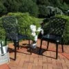 Sunnydaze Decor Sunnydaze Outdoor Crossweave Design Black Cast Aluminum Patio Dining Chair, 2pk -Sunnydaze Decor GUEST 5c16711f b2fc 41b8 a996 1c529fb8a305