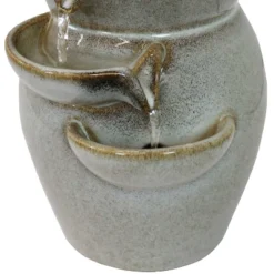 Sunnydaze Decor Sunnydaze Indoor Home Decorative Smooth Ceramic Cascading Side Tiers Tabletop Water Fountain - 8" - Light Brown -Sunnydaze Decor GUEST 5c1814d0 481c 4c2a 8f4e 63dbbae8958c