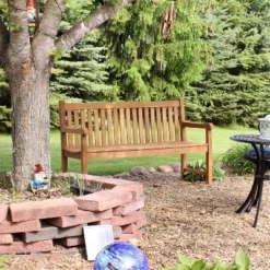 Sunnydaze Decor Sunnydaze Outdoor Solid Teak Wood With Light Stained Finish Patio Garden Bench Seat - 60" - Light Brown -Sunnydaze Decor GUEST 5cfaf2e1 e585 434d a21f 5e7f679119f9