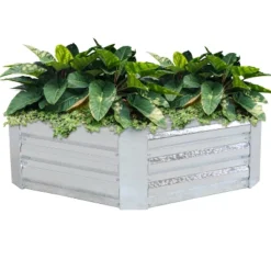 Sunnydaze Decor Sunnydaze Corrugated Galvanized Steel Hexagon Raised Garden Bed Kit For Vegetables, Plants, And Flowers - 40" W X 12" H -Sunnydaze Decor GUEST 5d65a6b9 a78b 48a0 ae01 485b5262b35c