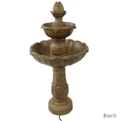 Sunnydaze Decor Sunnydaze 38"H Electric Resin 2-Tier Blooming Flower Outdoor Water Feature -Sunnydaze Decor GUEST 5d72295c ec4d 4b4d 90cf 4fead263d819