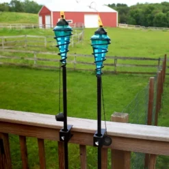 Sunnydaze Decor Sunnydaze Outdoor Adjustable Height Glass And Metal Swirl Patio And Lawn Torch Set -Sunnydaze Decor GUEST 5da36c87 8003 43d7 9d2e 03530bd54f2a