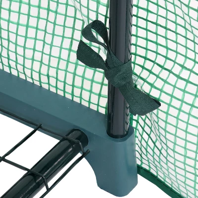 Sunnydaze Decor Sunnydaze Outdoor Portable Growing Rack 2-Tier Greenhouse With Roll-Up Door - 2 Shelves - Green 6 Sunnydaze Decor Sunnydaze Outdoor Portable Growing Rack 2-Tier Greenhouse With Roll-Up Door - 2 Shelves - Green - Image 4