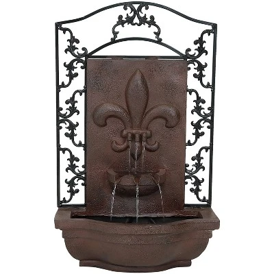 Sunnydaze Decor Sunnydaze French Lily Solar Outdoor Wall Fountain With Battery Pack - 33-Inch 10 Sunnydaze Decor Sunnydaze French Lily Solar Outdoor Wall Fountain With Battery Pack - 33-Inch - Image 8