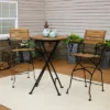 Sunnydaze Decor Sunnydaze Outdoor Deluxe Chestnut Wood Folding Patio Table And Bar Chairs Set - Brown - 3pc -Sunnydaze Decor GUEST 5e570935 a886 4250 a0c1 8d975111fe01