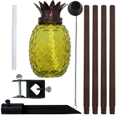 Sunnydaze Decor Sunnydaze Outdoor Adjustable Height 3-in-1 Glass Tropical Pineapple Torches With Connected Snuffs And Metal Poles - 2pk 8 Sunnydaze Decor Sunnydaze Outdoor Adjustable Height 3-in-1 Glass Tropical Pineapple Torches With Connected Snuffs And Metal Poles - 2pk - Image 6