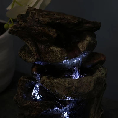 Sunnydaze Decor Sunnydaze Indoor Home Decorative Tiered Rock And Log Waterfall Tabletop Water Fountain With LED Lights - 10" 10 Sunnydaze Decor Sunnydaze Indoor Home Decorative Tiered Rock And Log Waterfall Tabletop Water Fountain With LED Lights - 10" - Image 8