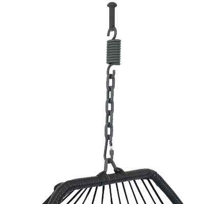 Sunnydaze Decor Sunnydaze Outdoor Resin Wicker Patio Penelope Hanging Basket Egg Chair Swing With Cushions And Headrest - 2pc 4 Sunnydaze Decor Sunnydaze Outdoor Resin Wicker Patio Penelope Hanging Basket Egg Chair Swing With Cushions And Headrest - 2pc - Image 2