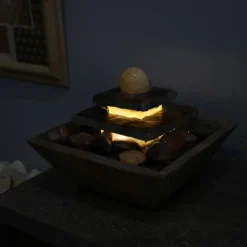 Sunnydaze Decor Sunnydaze Indoor Home Office Slate And Polished Stone Ball Tiered Tabletop Water Fountain With LED Light - 8" 21 Sunnydaze Decor Sunnydaze Indoor Home Office Slate And Polished Stone Ball Tiered Tabletop Water Fountain With LED Light - 8" -Sunnydaze Decor GUEST 606b84e2 24f9 4529 a171 f464ea2a732f