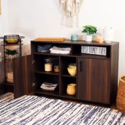 Sunnydaze Decor Sunnydaze Indoor Anthony Sideboard Storage Buffet Cabinet With Shelves - 48.5" -Sunnydaze Decor GUEST 60c02a47 6a5c 451c b634 9b99cb6ca558