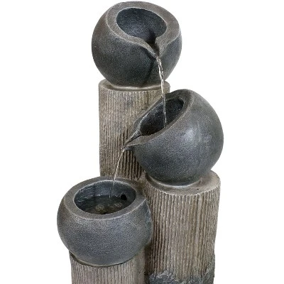 Sunnydaze Decor Sunnydaze Outdoor Solar Powered Polyresin Tiered Cascading Cups Water Fountain With Battery Backup - 29" 5 Sunnydaze Decor Sunnydaze Outdoor Solar Powered Polyresin Tiered Cascading Cups Water Fountain With Battery Backup - 29" - Image 3