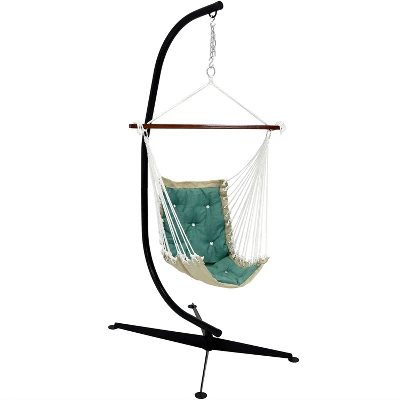Sunnydaze Decor Sunnydaze Large Tufted Victorian Hammock Chair Swing With C-Stand - 300 Lb Weight Capacity 11 Sunnydaze Decor Sunnydaze Large Tufted Victorian Hammock Chair Swing With C-Stand - 300 Lb Weight Capacity - Image 9