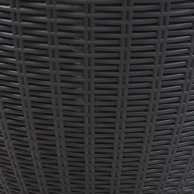 Sunnydaze Decor Sunnydaze Rattan Design Patio Bar Cooler Table With Height-Adjustable Tabletop - Phantom Gray 5 Sunnydaze Decor Sunnydaze Rattan Design Patio Bar Cooler Table With Height-Adjustable Tabletop - Phantom Gray - Image 3