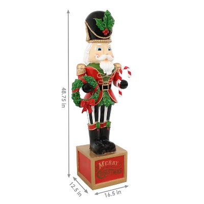 Sunnydaze Decor Sunnydaze Indoor/Outdoor Porch Or Living Room Resin Karl The Christmas Nutcracker Holiday Decorative Statue - 48" 7 Sunnydaze Decor Sunnydaze Indoor/Outdoor Porch Or Living Room Resin Karl The Christmas Nutcracker Holiday Decorative Statue - 48" - Image 5