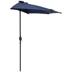 Sunnydaze Decor Sunnydaze Solar Outdoor Half Patio Umbrella With LED Lights And Crank - 9' 25 Sunnydaze Decor Sunnydaze Solar Outdoor Half Patio Umbrella With LED Lights And Crank - 9' -Sunnydaze Decor GUEST 63acbdd6 8a4a 4ae7 9fe8 fad4d73616fe